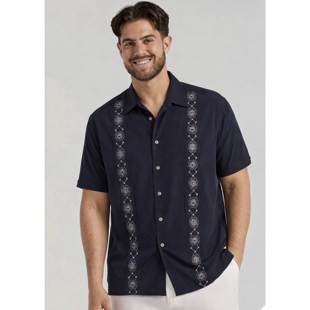 Cubavera Cabana Shirt 4X 4XLT Button Up Cuban Wedding Soprano Camp Grandpa Dad